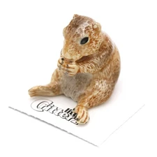 Little Critterz Brown Prairie Dog "Bark" Animal - Miniature Porcelain Figurine