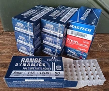 500 Round ~ 10 Boxes Empty Ammunition Ammo Cardboard Box +Tray Inserts 9mm Luger