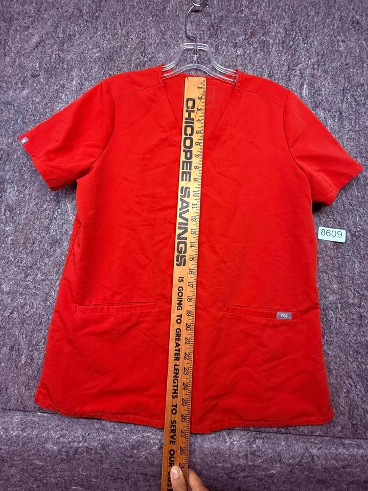 Figs Womens Scrubs Top Technical Orange Size M - Image 3 of 4