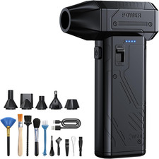 130,000 RPM Compressed Air Duster - 8000Mah Rechargeable Cordless Electric Air B