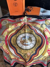 HERMES Parmi les Fleurs je Compte les Heures 100 Silk Scarf Not Perfect