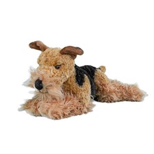 Kuscheltier Airedale Terrier braun/schwarz liegend 40 cm Pl&uuml;schhund