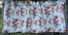 Floral Valance - Cottage Garden Rose Peony Curtain - Colorful Bouquet Print