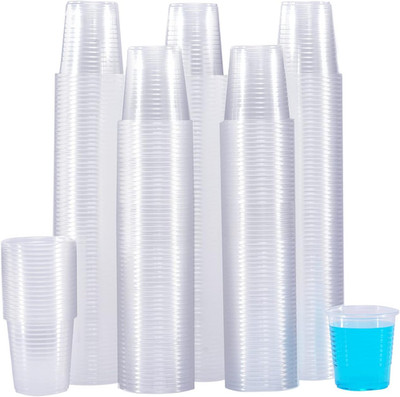 600 Pack 3 Oz Clear Plastic Cups, Disposable Bathroom Mouthwash Cups, Small Plas