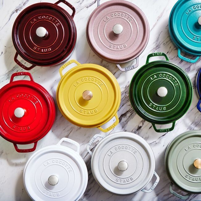 Staub Cast Iron 4 qt, Round, Dutch Oven, Citron