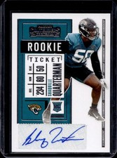 2020 Panini Contenders Shaquille Quarterman Auto RC Rookie Ticket #256 Jaguars