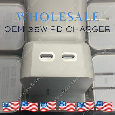 35W USB-C Dual Port Fast Charger Cube PD Adapter Lot For iPhone 16/15/14/13/17