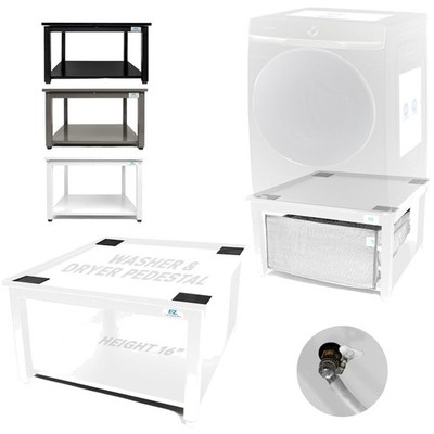 Universal Washer Dryer Pedestal 27'' White Steel