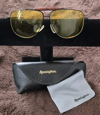 Vintage Remington RM312BY Black Brown Men's Metal Aviator Sunglasses w/ Case
