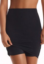 New Women's COMMANDO Black Half Slip With Control Short Size S