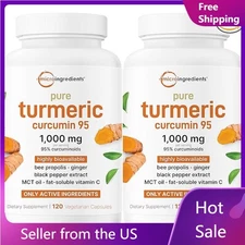Micro Ingredients Turmeric Curcumin1,000mg 6-in-1Complex120 Capsules - 2 Bottles