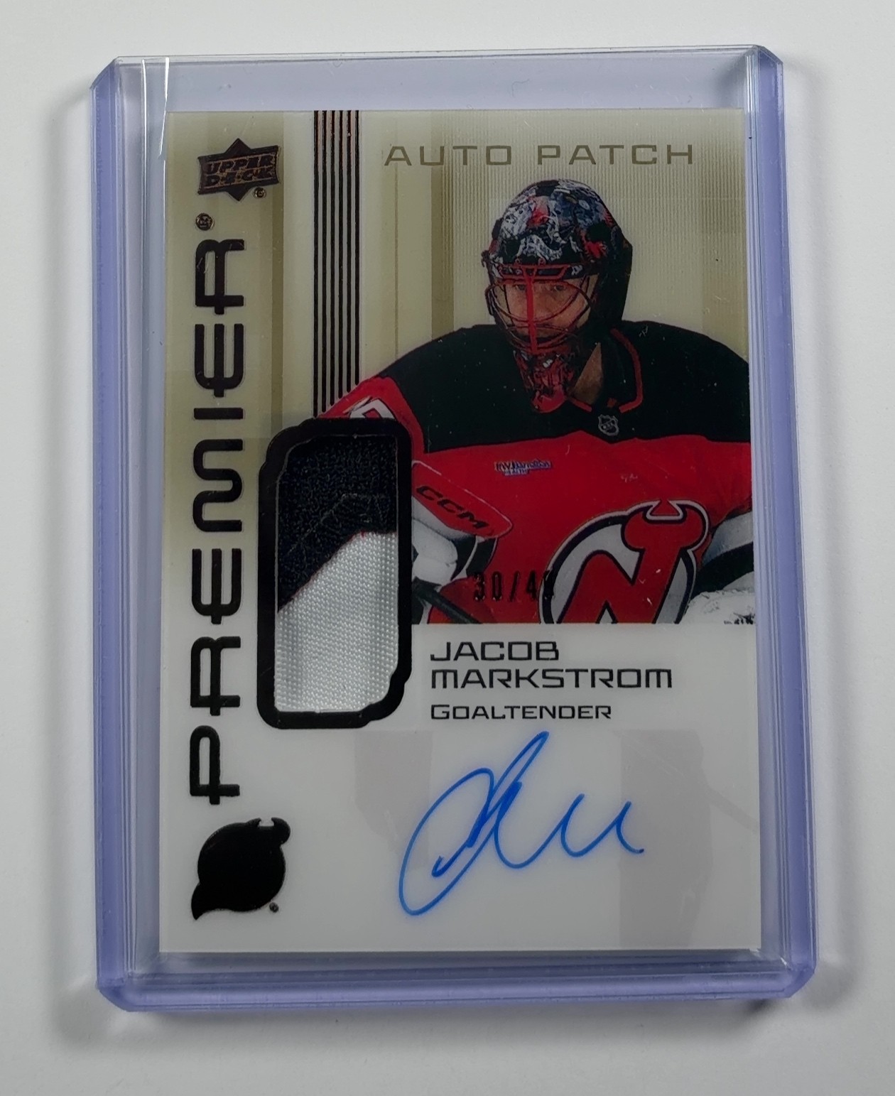 2024-25 Jacob Markstrom Premier Hockey #AV-JM Bronze Auto Patch