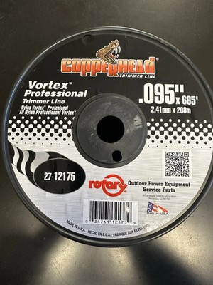 Rotary Trimmer Line .095 x 685' Vortex Medium Spool Black 3 lb Made in the USA!