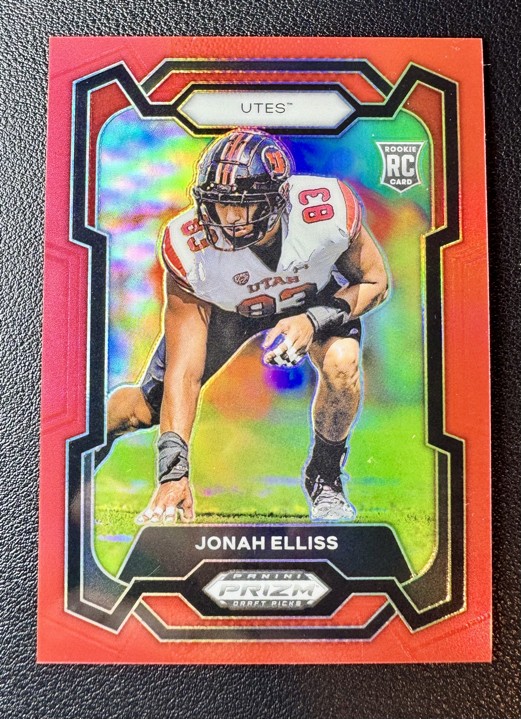 2024 Panini Prizm Draft Picks - Jonah Elliss #164 Red Prizm /299 (RC) Numbered
