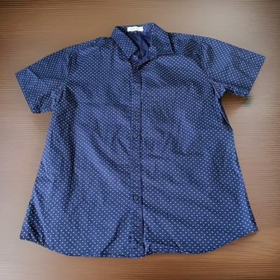Muse Fath Men's Navy Geometric Print Button Up Shirt Size M Coastal Resort