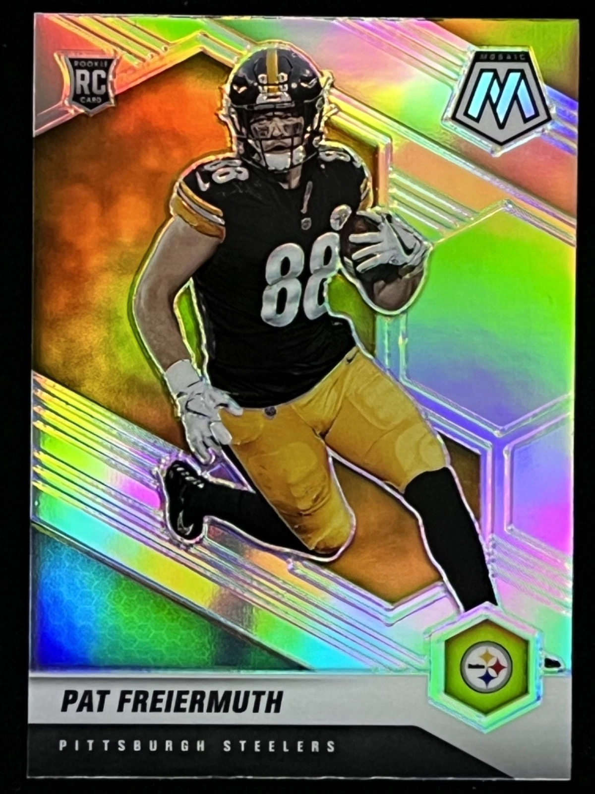 2021 Panini Mosaic #332 Pat Freiermuth Prizm Silver Pittsburgh Steelers
