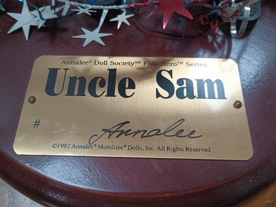 Annalee Dolls Rare 1992 Uncle Sam Doll Fourteen Inch Mint Tags Globe #1046