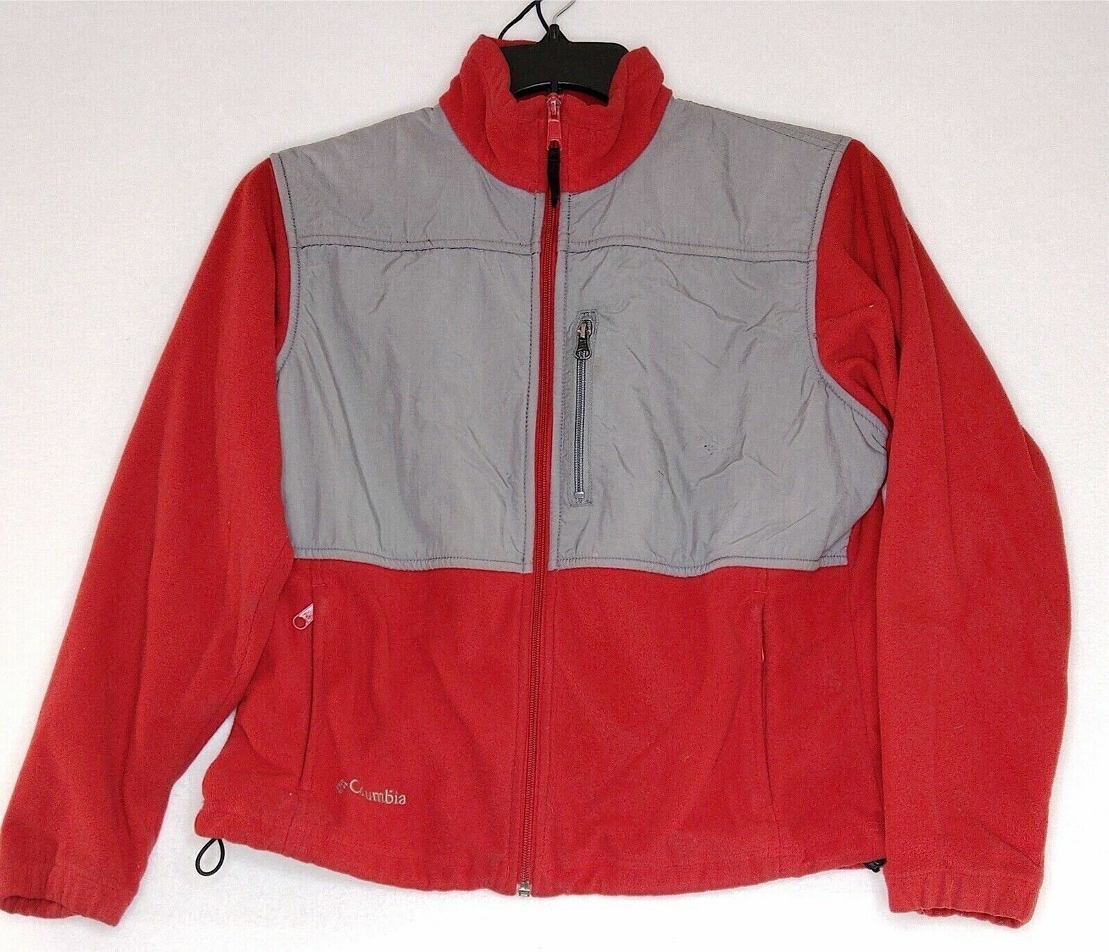 Columbia Womens Jacket Full Zip Pockets Collared Size Medium Red Gray