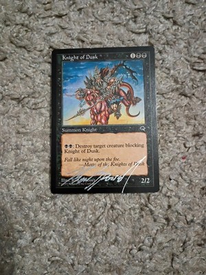Signed Knight of Dusk MP Tempest Artist Ron Spencer 1997 MTG Magic Vintage!