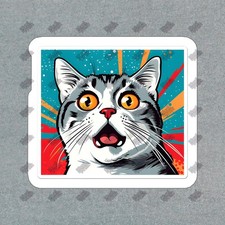 Cute Cat Vinyl Sticker Funny Pet Decal for Laptops, Water Bottles, 866722