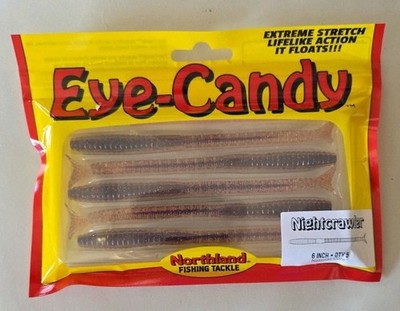 Northland Fishing Tackle - Eye-Candy Nightcrawler 6'' 5/pk Natural Core FREE SHIP