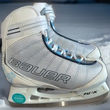 New White and Gray Bauer Flow Recreational Ice Skates Girl  s Patin Glace Size 3