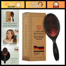 Handmade German Nylon Boar Bristle Brush for Normal to Thick Hair - Detangles,