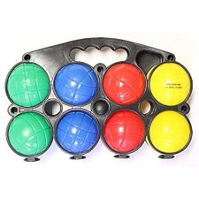 FunStuff Beach/Lawn Game- 4 Player Economy Bocce Ball Set with Carry Case