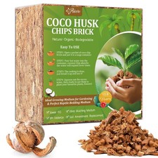 10LBS Coco Chips Substrate for Plants- 100 Organic Coconut Husk Chips with L...