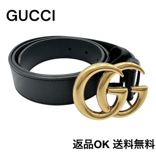 Used [Return OK] GUCCI GG Marmont Double G 414516 Leather Belt 75/30 Double G