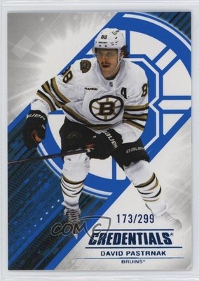 2024-25 Upper Deck Credentials Blue 173/299 David Pastrnak #88 0kr0
