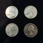 US 90% Silver Washington Quarters 1951 1957 1964 Lot of 4 Coins