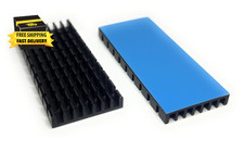 2-Pack Aluminum Heatsink with Cooling Fins, 60Mm X 25Mm X 5Mm, Black with Therma