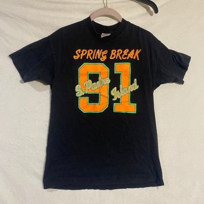 Vintage 1991 Spring Break South Padre Island T Shirt Mens M Signal Mega-T Black