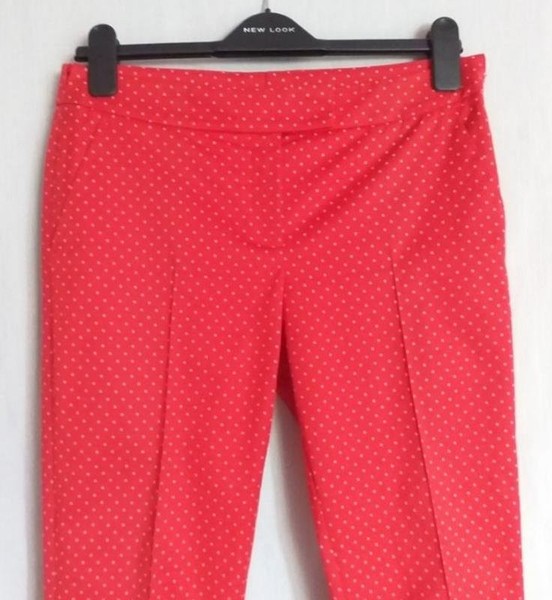 Women Akris Trousers Red Cotton 38 / M / 46