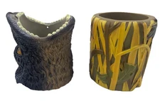 Lot Of 2 Can Koozies River's Edge Products Tall Grass Leaves Camo & Bear