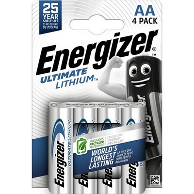 4x Energizer AA Lithium Batterien FR6, 1.5V 3100mAh