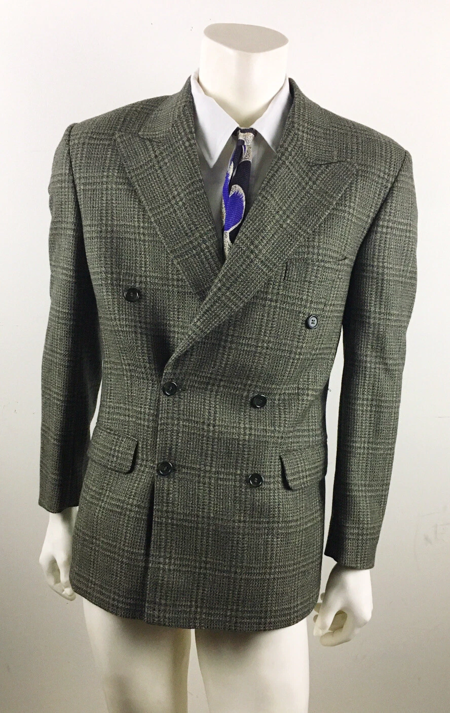 Covarra Rivetex Contemporary Gray Checkered Blazer By Ungaro Men's Size 36R