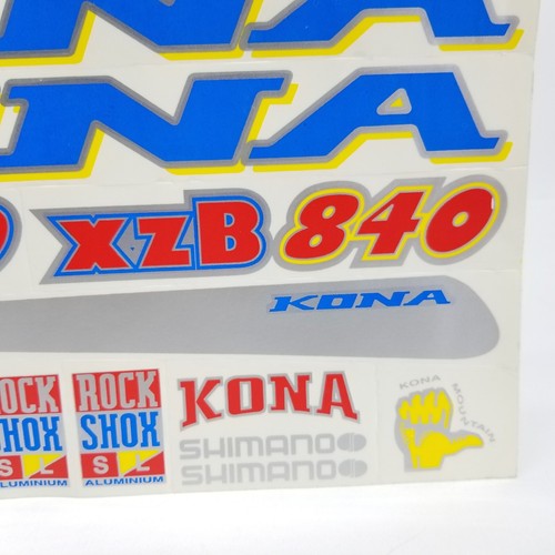 Kona XZB840 Set adesivi telaio decalcomanie bicicletta ciclismo nero montagna blu rosso - Foto 6 di 11