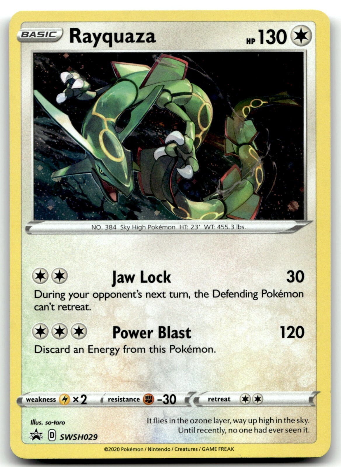 🔥Pokemon TCG-Rayquaza-SWSH029-Cosmos Holo Black Star Promo-M/NM!🔥