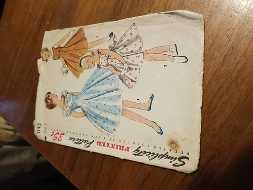 1955 Simplicity #1143 Size 7. Cut