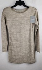 Athleta Sweater Dress Large Beige Cotton Blend Retreat Sweater 108 MSRP NEW