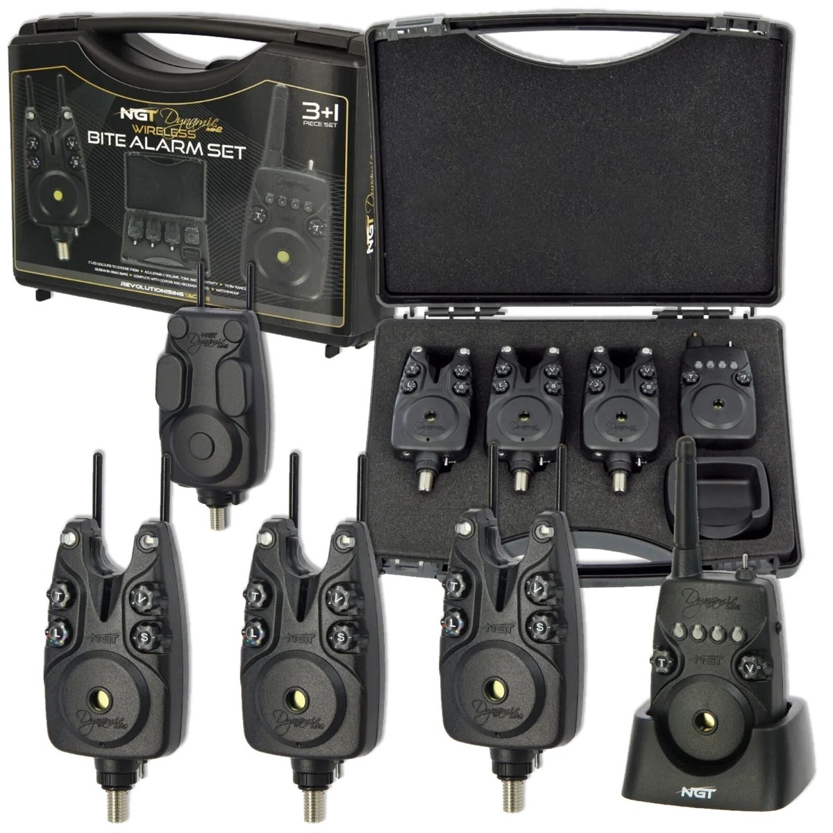 Wireless Fishing Alarm NGT Dynamic 3pc Set Wireless Receiver