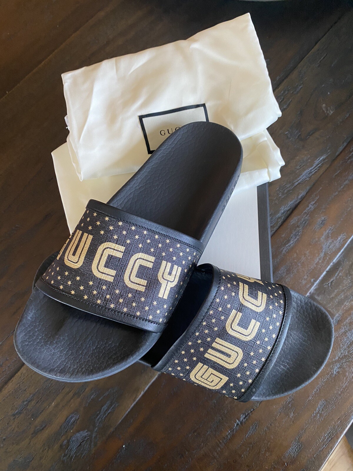 Preowned Gucci X Sega Supreme Star Slides 39 | eBay