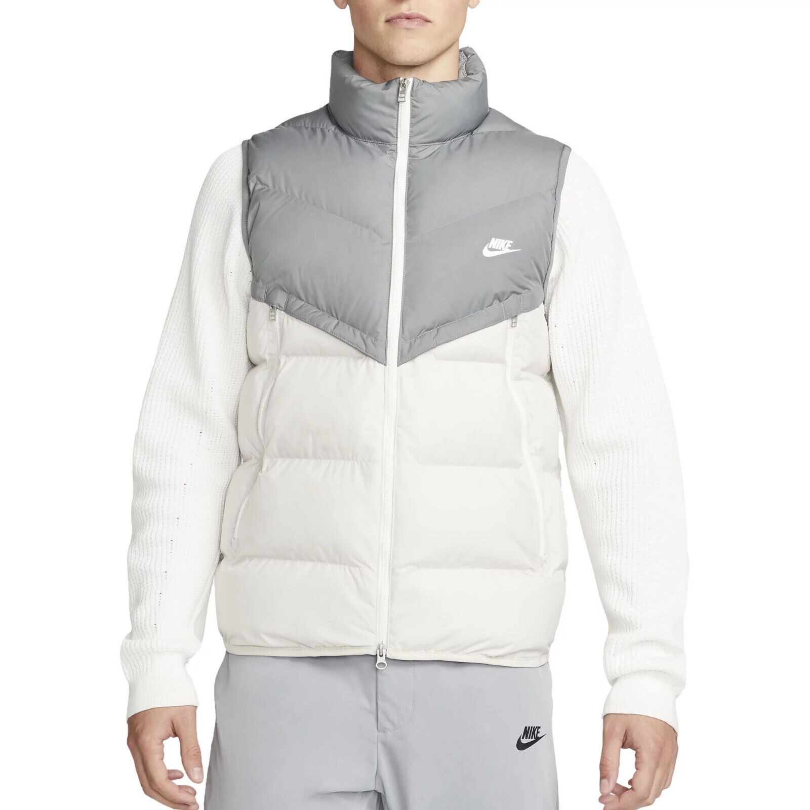 NIKE Sportswear Storm-FIT Windrunner Puffer Vest sz M Medium Gray Smoke