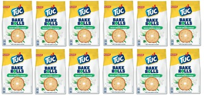 12x Tuc Bake Rolls Sour Cream & Onion Brotchips Sauerrahm Zwiebelgeschmack 150g