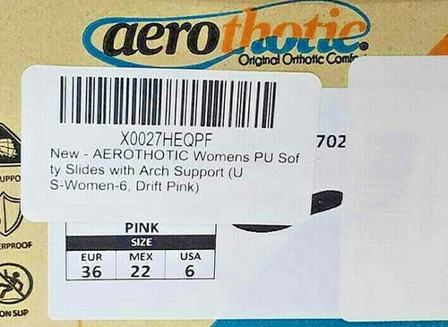 Aerothotic Orthotic Arch Support Foot Strap Women Pink Sandals 6 Size NEW - Picture 5 of 6