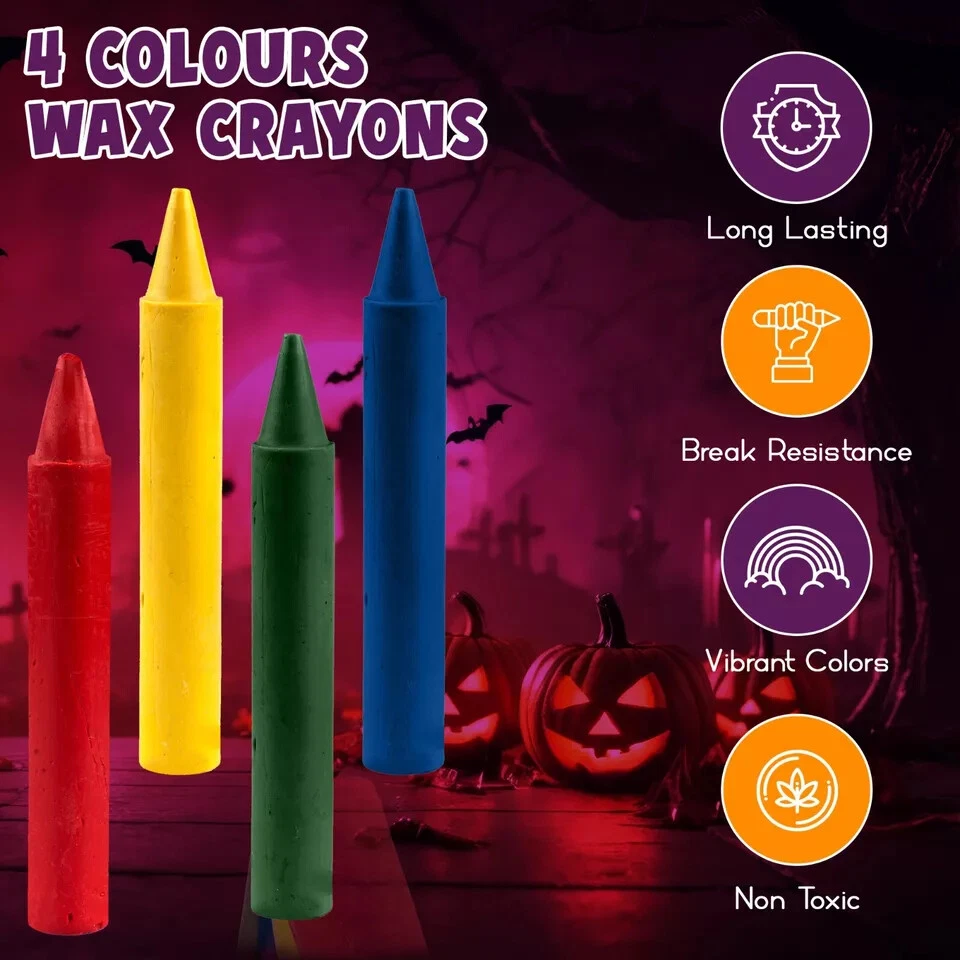 4 Pack Mini Wax Crayons for Kids Colouring Set Party Bag Fillers Lucky Dip 5-100 — 第 2/4 张图片