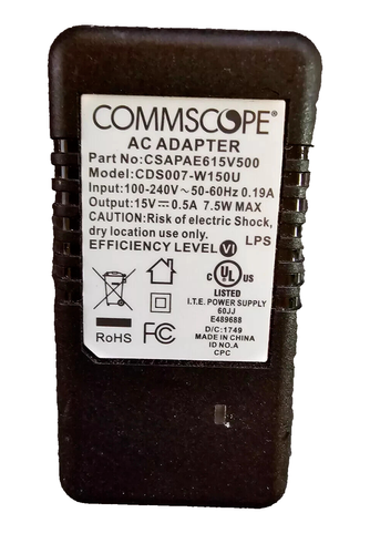 Commscope AC Adapter CDS007-W150U Coax Power Injector for CATV 15V .5A ...