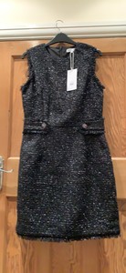 warehouse mono sparkle tweed dress